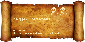 Panyek Radamesz névjegykártya